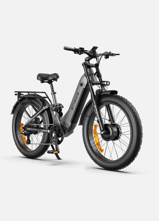 ENGWE E26 3.0 electric bike in graphite grey, side view, displayed on a white background