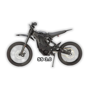 Black box packaging of the eRidePro SS3 eMOTO electric bike, featuring product branding and specifications.