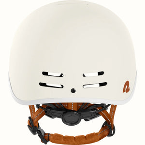 Matte eggshell Retrospec Remi eBike helmet, side view, with adjustable straps and ventilation holes