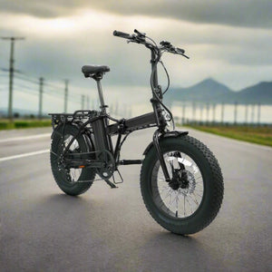 EUNORAU E - FAT - MN 500w Folding eBike 20x4 Fat Electric Folding eBike - Folding eBike - EUNOR|FOLDI|BLACK|0353 eBike Super Shop