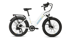 EUNORAU Meta 2024 500w Step Thru eBike 24x3 Fat Fat Tire Electric Beach Cruiser eBike - Fat Tire Cruiser eBike - eBike Super Shop