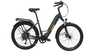 EUNORAU Meta275 500w Step Thru eBike 27.5x2.6 Road Electric Beach Cruiser eBike - Beach Cruiser eBike - EUNOR|BEACH|GRAY|0369 eBike Super Shop