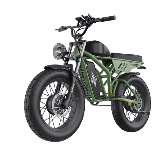 FREEGO Electric e - Moto Style eBike Shotgun Flash F3 Pro Max Dual Motor - Moto 750 w Electric Pit Bike - Moto Style - FREEG|F3 Pro Max|GREEN|1825 eBike Super Shop