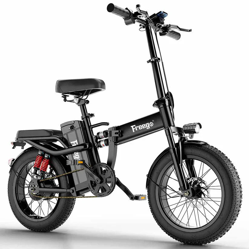 buy electric bicycles Freego F1 Fat Tires Off Road Black Electric Bike Removable Battery