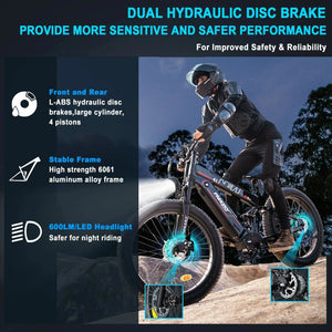 FREESKY Alaska M - 520 Pro 1000 w Mountain Ebike 4 Fat Tire Electric Fat Tire Mountain eBike - Mountain eBike - FREES|MOUNT|GREEN|0106 eBike Super Shop