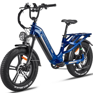 FREESKY Rocky 750 w Step Thru Ebike 20x4 Fat Electric Cargo eBike - Cargo eBike - FREES|CARGO|BLUE|0571 eBike Super Shop