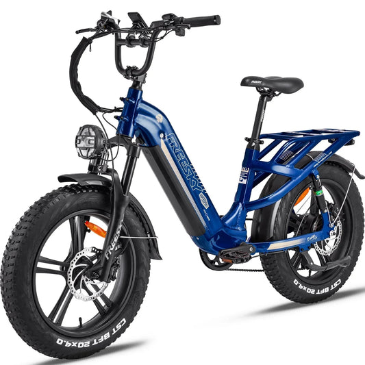 FREESKY Rocky 750 w Step Thru Ebike 20x4 Fat Electric Cargo eBike - Cargo eBike - FREES|CARGO|BLUE|0571 eBike Super Shop