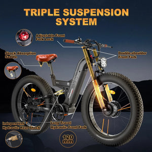 FREESKY Warrior M - 530 1000 w Mountain Ebike 4 Fat Tire Electric Fat Tire Mountain eBike - Mountain eBike - FREES|MOUNT|GREEN|0108 eBike Super Shop