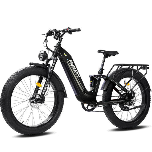 FREESKY Wildcat Pro A - 340 1000 w Step Thru Ebike 4 Fat Tire Electric Fat Tire Mountain eBike - Mountain eBike - FREES|MOUNT|BLACK|0110 eBike Super Shop