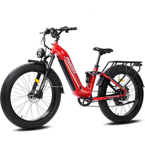 FREESKY Wildcat Pro A - 340 1000 w Step Thru Ebike 4 Fat Tire Electric Fat Tire Mountain eBike - Mountain eBike - FREES|MOUNT|RED|0113 eBike Super Shop