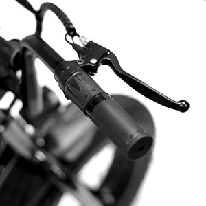 A chrome-colored eBike Strike Big Boy electric bicycle with a sturdy frame, thick tires, and modern design, displayed against a plain background.