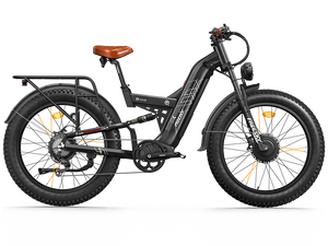 Black Freesky Warrior Pro M-530 electric bike, side view, showcasing sturdy frame and fat tires