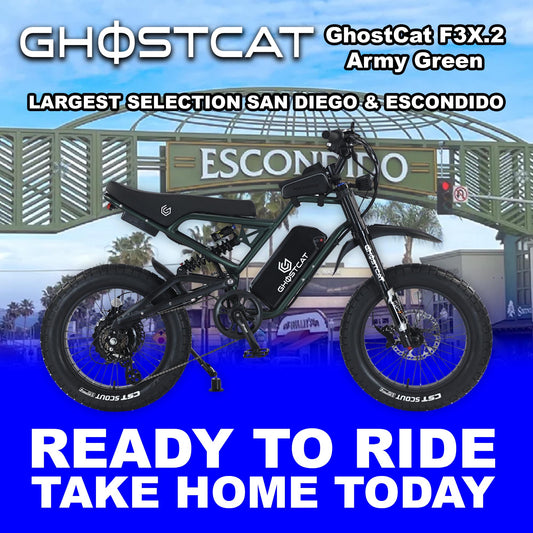 eMOTO GHOSTCAT F3X.2 Pro - Army Green - Ready to Ride
