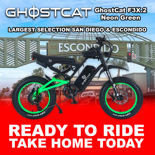 eMOTO GHOSTCAT F3X.2 Pro - Neon Green - Ready to Ride