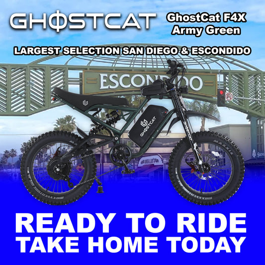 eMOTO GHOSTCAT F4X Pro - Army Green - Ready to Ride