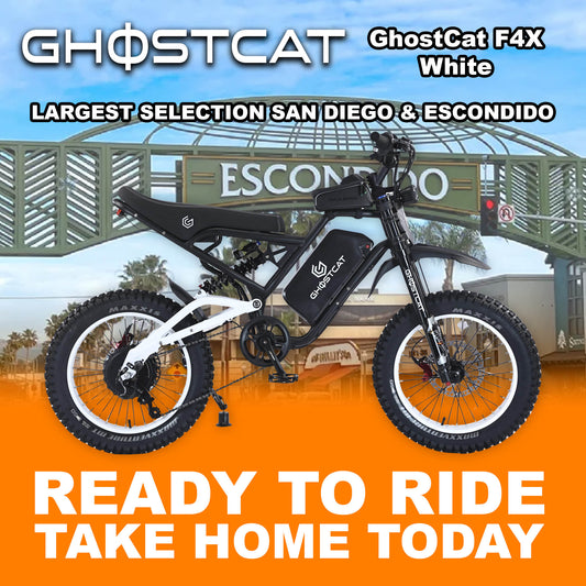 eMOTO GHOSTCAT F4X Pro - White - Ready to Ride