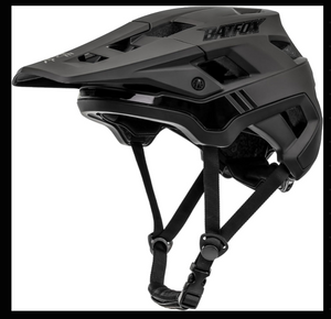 Black Abus eMTB helmet, side view, showcasing sleek aerodynamic design and ventilation slots