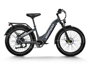 HIMIWAY Zebra ST 750 w Step Thru Ebike 26x4 Fat Electric Fat Tire Mountain eBike - Mountain eBike - HIMIW|MOUNT|GREY|0157 eBike Super Shop