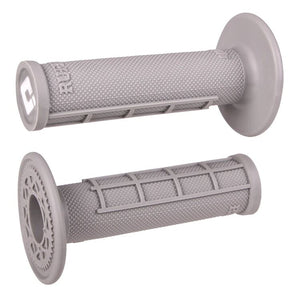 Grey eMOTO ODI half waffle grips for motorcycles, product image showing textured grip design