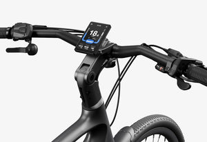 Side view of the Urtopia Carbon Classic eBike in matte black, showcasing its lightweight carbon frame, sleek design, and integrated components against a plain background.