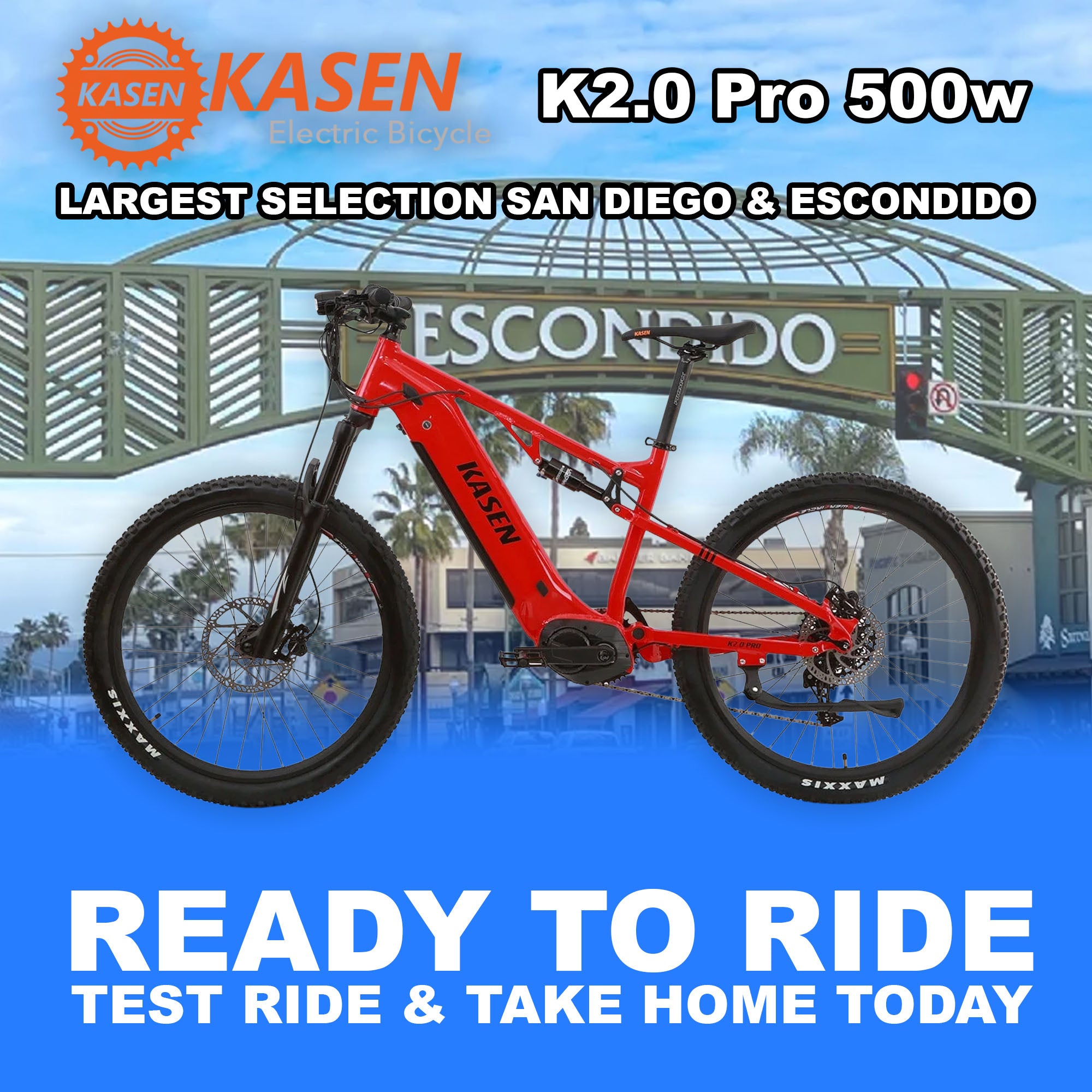 eBike Kasen K2.0 Pro 500w - Red - Ready to Ride