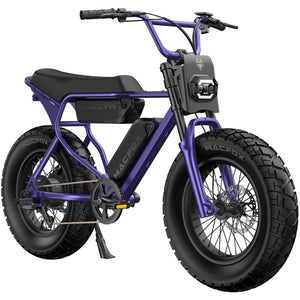 Macfox X7L eBike in Dual Nebula Purple color, side view, showcasing sleek frame and large tires
