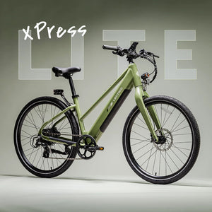 Lectric XPress Lite electric bike in Pine Green color, side view