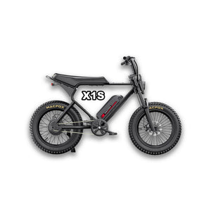 MACFOX X1S Commuter Electric e - Moto Style eBike - Step Over 500 w Electric Mini Fat Tire eBike - Moto Style Bike - Macfox - X1S - eBike - Black - Box eBike Super Shop