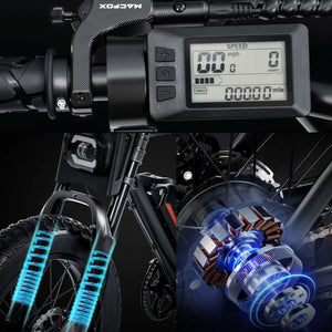 MACFOX X1S x Bs.zay Electric e - Moto Style eBike - Step Over 500 w Electric Mini Fat Tire eBike - Moto Style Bike - Macfox - X7 - eBike - White/Purple - Box eBike Super Shop