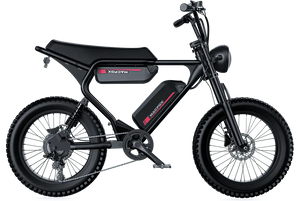 MACFOX X2 Electric Fat Tire Mountain eBike - Step Over 750 w Electric e - Moto Style eBike - Moto Style Bike - MACFO|DUALBLACK|2355 eBike Super Shop