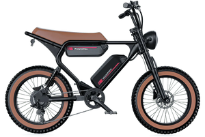 MACFOX X2 Electric Fat Tire Mountain eBike - Step Over 750 w Electric e - Moto Style eBike - Moto Style Bike - MACFO|DUALBROWN|2356 eBike Super Shop