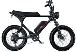 MACFOX X2 Electric Fat Tire Mountain eBike - Step Over 750 w Electric e - Moto Style eBike - Moto Style Bike - MACFO|SINGLBLACK|2353 eBike Super Shop
