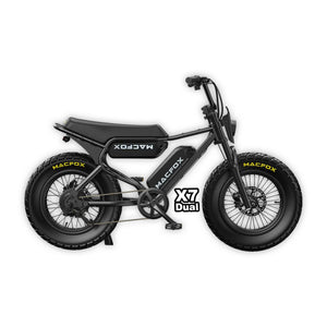 MACFOX X7 (DUAL BATTERY) - Step Over eBike - Macfox - X7dual - eBike - Black - Box eBike Super Shop