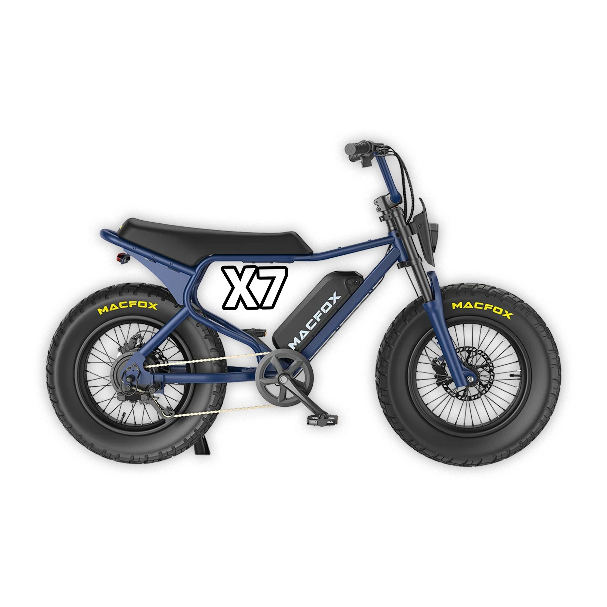 e bike fully fox Fat Tire Electric Bike – Macfox X7 Compact Frame Street-Ready Ebike for Teen Riders