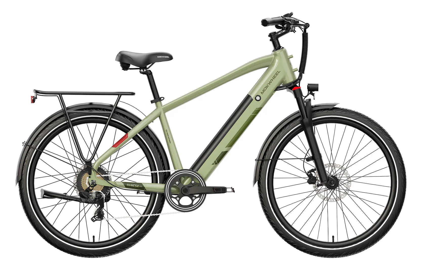 MOKWHEEL Mesa Light 2.0 350 w Step Over Ebike 27.5x2.4 Urban Electric Commuter Bike - Road eBike - MOKWH|GREEN|1536 eBike Super Shop