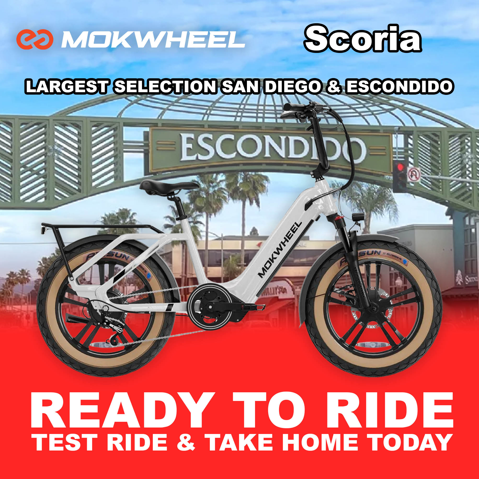 eBike Mokwheel Scoria - White - Ready to Ride