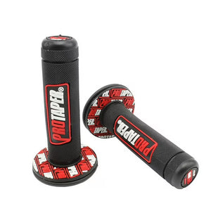Pro Taper eMOTO Grips in black and red, product image showing black grips with red accents.