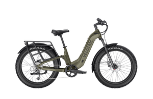 Velotric Nomad 2X Step-Thru eBike in Sage color, side view, displayed on a white background