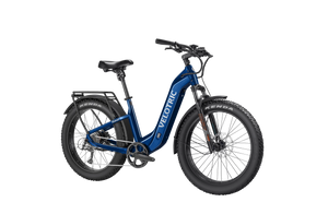 Velotric Nomad 2 electric bike in Midnight Blue, side view, against a plain background