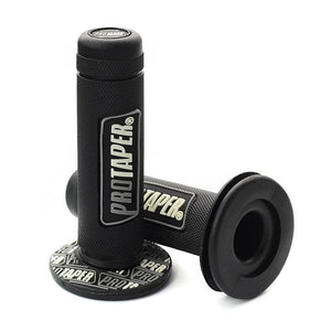 Black and grey Pro Taper eMOTO Grips, product image showing one black grip with grey accents.