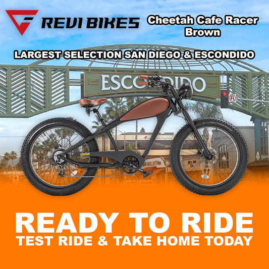 eBike Revi Cheetah Cafe Racer - Black/Brown - Ready to Ride