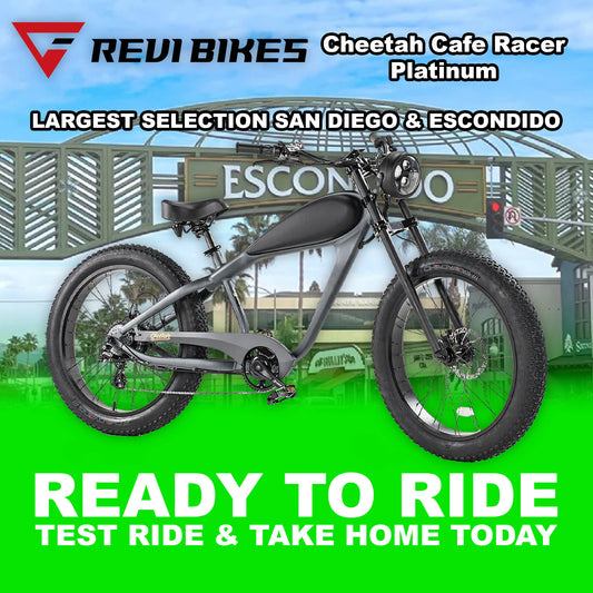 eBike Revi Cheetah Cafe Racer - Platinum/Black - Ready to Ride