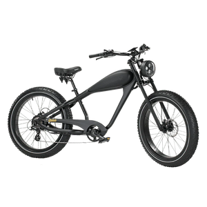 REVI Cheetah PLUS 750w Step Over Ebike 26x4 Fat Tire Electric Vintage eBike - Fat Tire Cruiser eBike - REVI|BLACK48V1|3000 eBike Super Shop