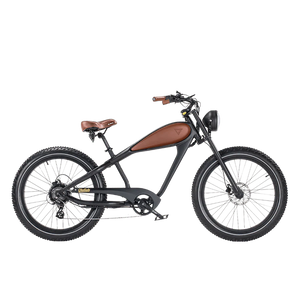 REVI Cheetah PLUS 750w Step Over Ebike 26x4 Fat Tire Electric Vintage eBike - Fat Tire Cruiser eBike - REVI|GRAY48V1|3002 eBike Super Shop
