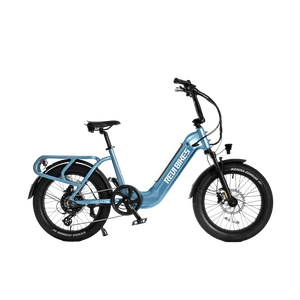 REVI Runabout 2 750w Step Thru Ebike 20x3 Fat Tire Mini Electric Cargo eBike - Cargo eBike - REVI|CARGO|BLUE|0042 eBike Super Shop