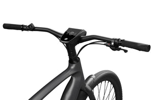 Matte black Urtopia Carbon 1 Pro eBike side view showcasing sleek frame design and integrated components.