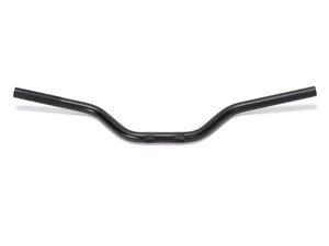 Stomp Ebox Alloy Handlebar, silver finish, side view showing ergonomic design and mounting area, against a white background.