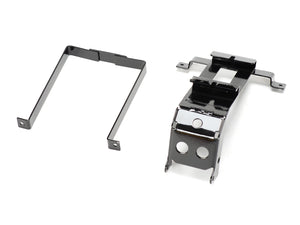 Stomp Ebox Dragster battery cradle, close-up view showing metal frame and mounting points.