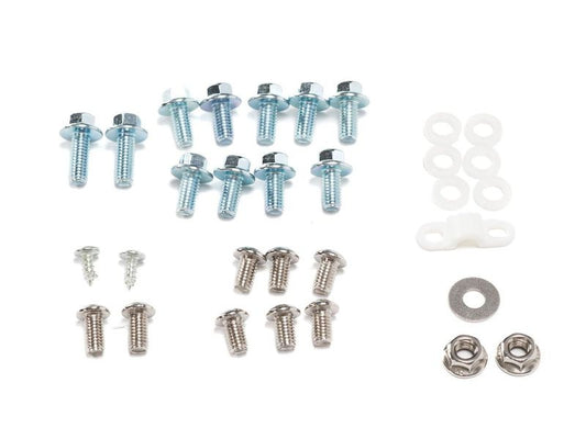 White plastic kit components for Stomp Ebox, including fenders and side panels, displayed on a plain background.