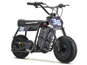 Black eMOTO EBOX Dragster electric bike side view on white background